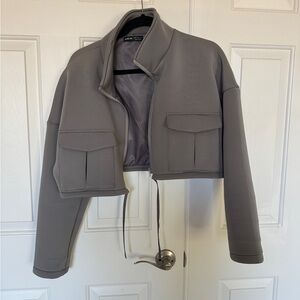 SHEIN Women's Utility Jacket in Gray